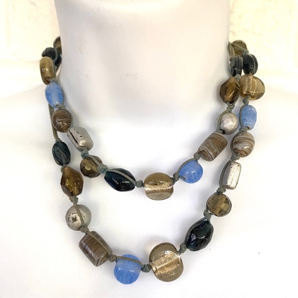 Glass Beads Hand-Knotted Cording 33" - Picture 6 of 8